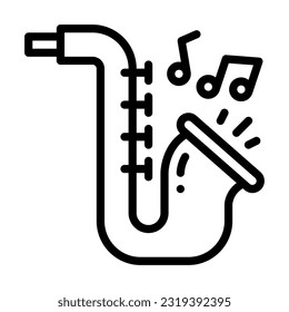 saxophone line style icon, vector icon can be used for mobile, ui, web