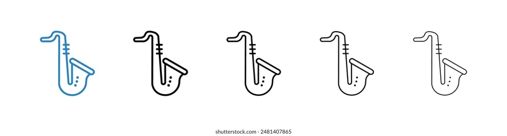 Saxophone liner icon vector set.