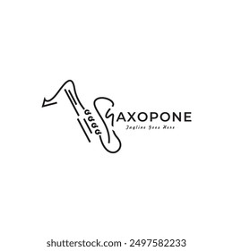 Saxophone logo design. Country music logo with saxophone icon logo