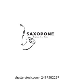 Saxophone logo design. Country music logo with saxophone icon logo