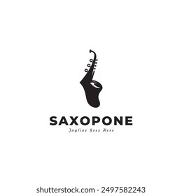 Saxophone logo design. Country music logo with saxophone icon logo