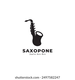 Saxophone logo design. Country music logo with saxophone icon logo