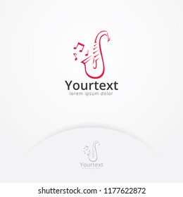 Saxophone logo design. Music instrument logo, Music jazz logo template