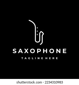 Plantilla vectorial de diseño de logotipo saxofónico