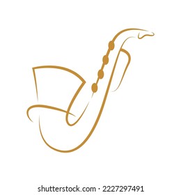 Saxophone logo icon design illustration