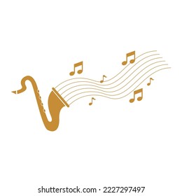 Saxophone logo icon design illustration