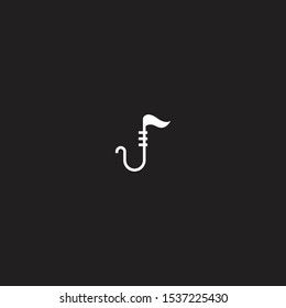 Saxophone Logo Icon Design Template. Musical,  Line, Simple, Modern Vector Illustration