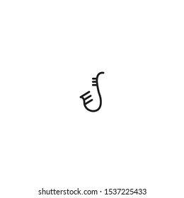 Saxophone Logo Icon Design Template. Musical,  Line, Simple, Modern Vector Illustration