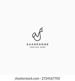 Vector de Plantilla de diseño de logotipo de saxofón
