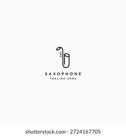 Vector de Plantilla de diseño de logotipo de saxofón
