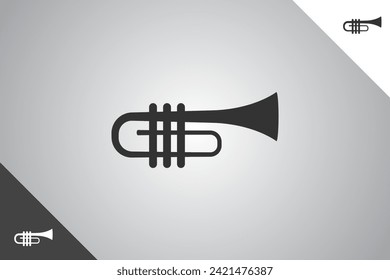 Saxophone logo. Minimal and modern logotype. Perfect logo for business related to band, musicians and singers industry. Isolated background. Vector eps 10.