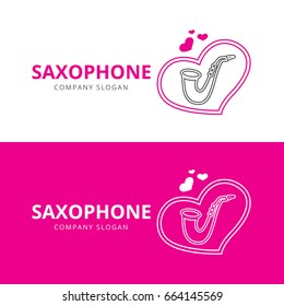 Saxophone Logo , Music logo , Saxophone Icon, Love Music Logo