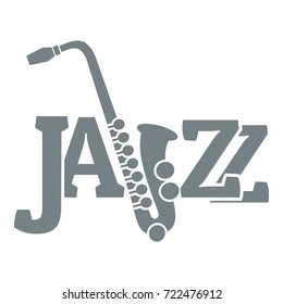 Saxophone logo. Simple illustration of saxophone vector logo for web