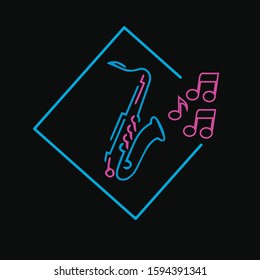 saxophone logo vector design template. saxophone symbol icon. instrument music logo. 