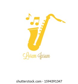 saxophone logo vector design template. saxophone symbol icon. instrument music logo. 