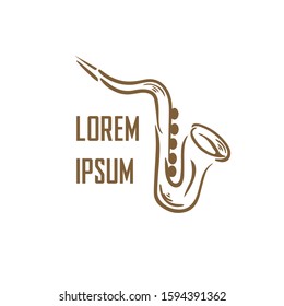saxophone logo vector design template. saxophone symbol icon. instrument music logo. 