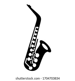 Saxophone logotype, music instrument icon, sax symbol, flat vector and simple illustration sign, trendy style for graphic design, logo, website, mobile app, social media and UI