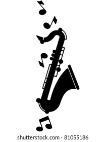 Saxophone Motif - Retro Clipart Illustration