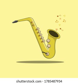 Ilustración vectorial clásica de la música saxofónica