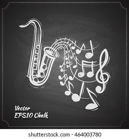 saxophone music concept sketch style vector illustration