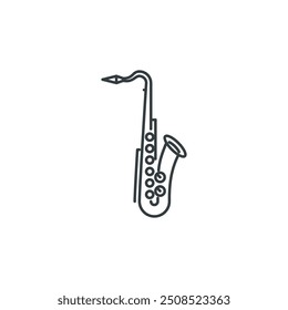 Saxophone, music, instrument, band, song icon, vector illustration