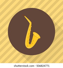 Saxophone music instrument. Color flat icon