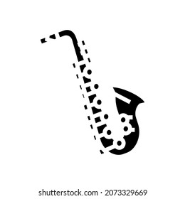 saxophone music instrument glyph icon vector. saxophone music instrument sign. isolated contour symbol black illustration
