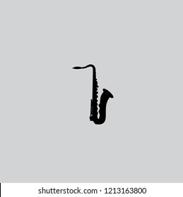 Saxophone Music Instrument Line Icon, Outline Vector Sign.