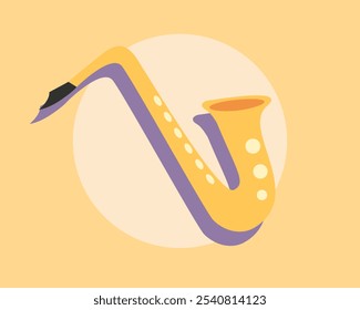  Saxophone music instrument on isolated white background. Saxophone icon.Vector illustration cartoon flat style