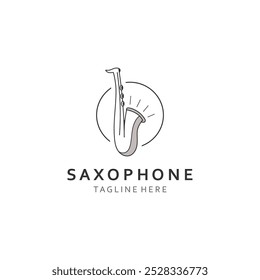 Saxophone music logo design simple modern and minimalist illustration