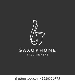 Saxophone music logo design simple modern and minimalist illustration