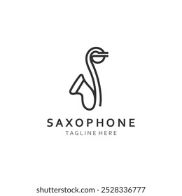 Saxophone music logo design simple modern and minimalist illustration