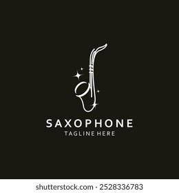 Saxophone music logo design simple modern and minimalist illustration