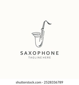 Saxophone music logo design simple modern and minimalist illustration