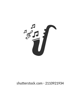 Design-Vorlage für Saxophon-Musik-Logos