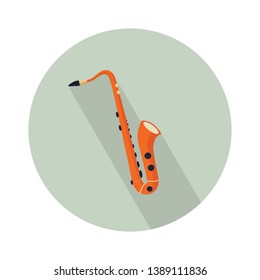 Saxophone musical instrument flat icon, vector sign, colorful pictogram isolated on white. Symbol, logo illustration. Flat style design