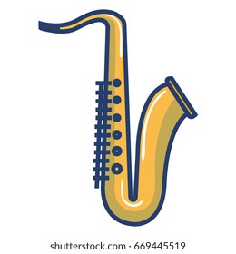 Saxophone musical instrument icon