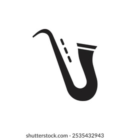 Saxophone musical instrument icon Flat line illustration