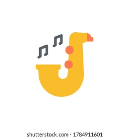 Saxophone, musical instrument icon. Simple color vector elements of cultural activities icons for ui and ux, website or mobile application