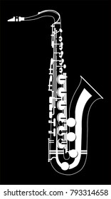 Saxophone musical instrument icon. Vector illustration. Isolated.