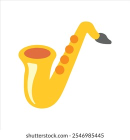 Saxophone is a musical instrument. Saxophone isolated on white background. 