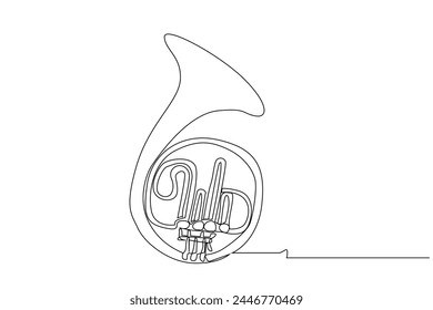saxophone musical instrument object one line art design vector