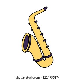 saxophone musical instrument on white background