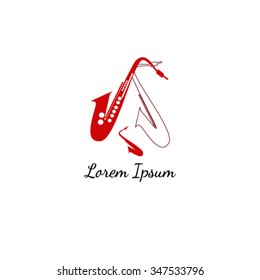 Saxophone musical instrument vector.