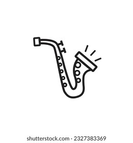 Saxophon mit musikalischen Noten, Vektorsymbol, schwarze Musik