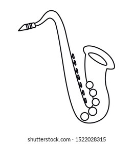 saxophone musical on white background vector illustration