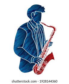 Saxophone Musician Orchestra Instrument Graphic Vector