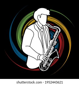 Saxophone Musician Orchestra Instrument Graphic Vector