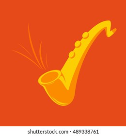Saxophone on an orange background