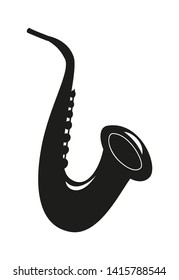 Saxophone on the white background. Saxophone icon. Vector illustration.